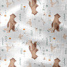 Printed Double Gauze NOMINOE2 White / Brown